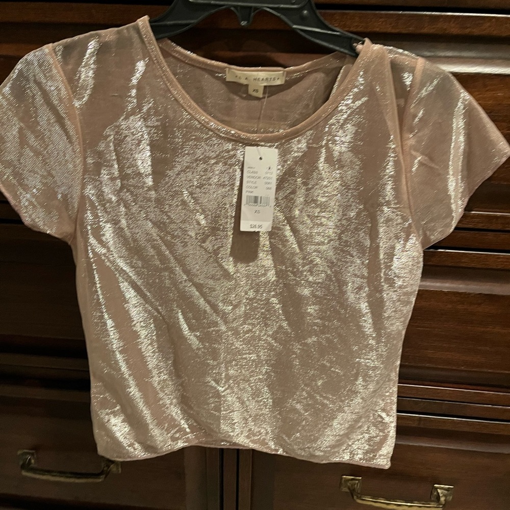 LA Hearts shimmery see through top size XS pacsun